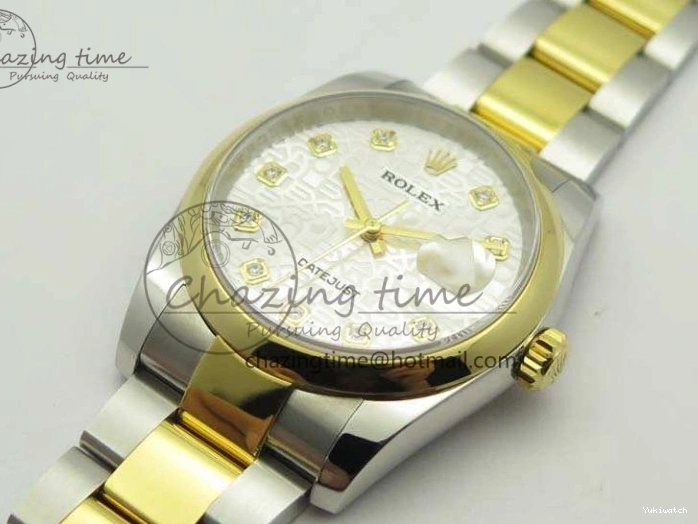 1:1 Diam 36mm SA3135 On YG SS Datejust V2 116234 Dial White Best Oyster DJF Com Bracelet Edition 0313
